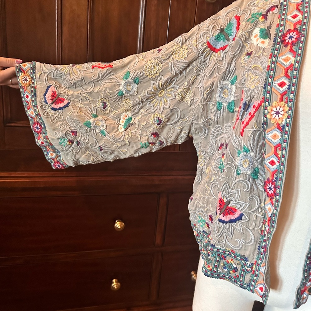 Johnny Was Embroidered Jacket with Multicolor Design - Picture 2 of 9